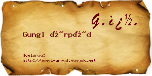 Gungl Árpád névjegykártya