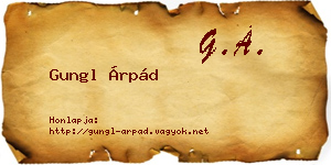 Gungl Árpád névjegykártya