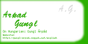 arpad gungl business card